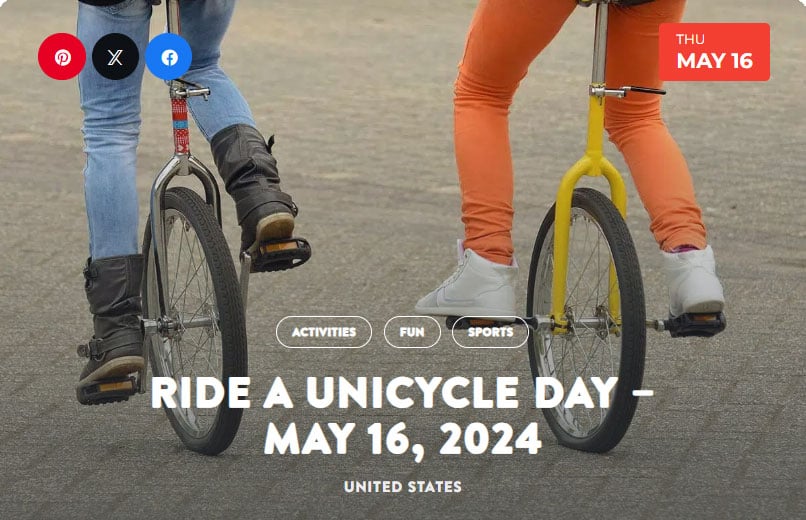 is it ride a unicycle day?
