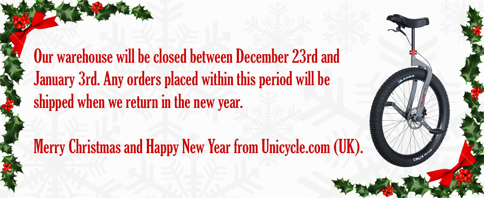 Unicycles, Spares and Accessories. The Unicycle Specialists Unicycle