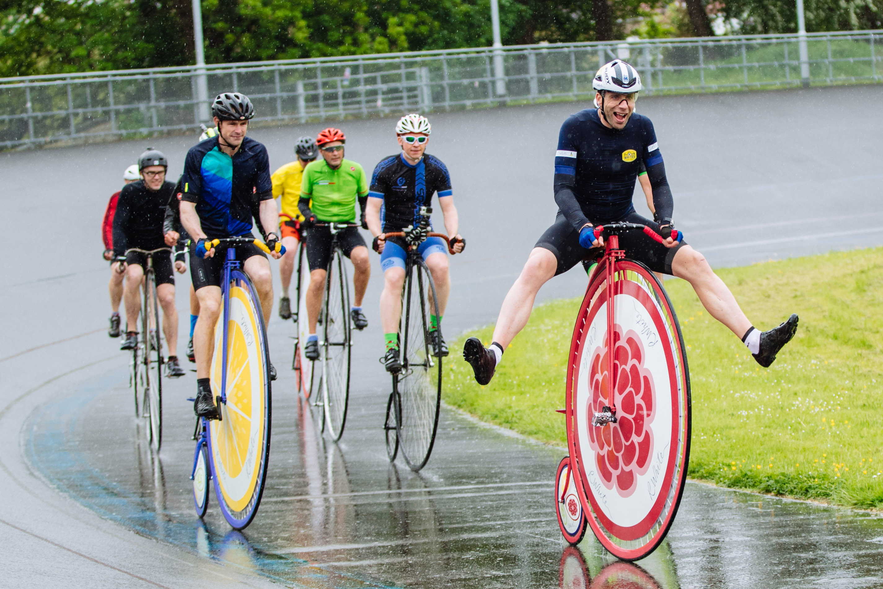 World record attempt on penny farthing