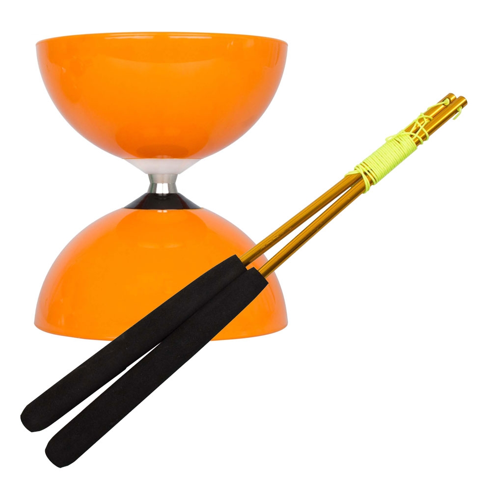 Juggle Dream Carousel Diabolo Juggling Set - Triple Ball Bearing Shaft - with Aluminum Handsticks and Online Learning Video - Juggling (Green