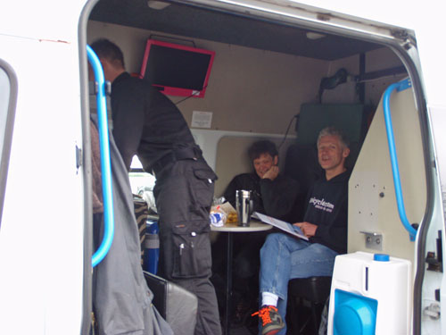 Chilling in Alan's van